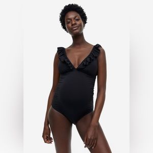 H&M maternity mama ruffle-trimmed swimsuit size M